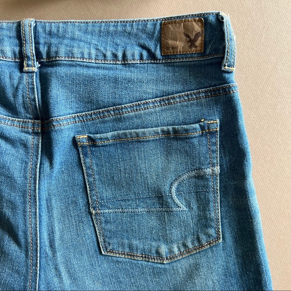 American Eagle Stretch Denim Cutoff High Rise Jean Shorts - Picture 7 of 10